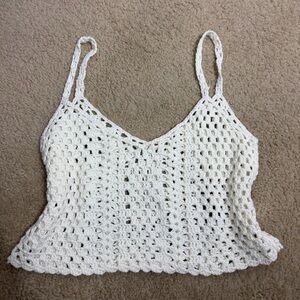 Crochet white tank top